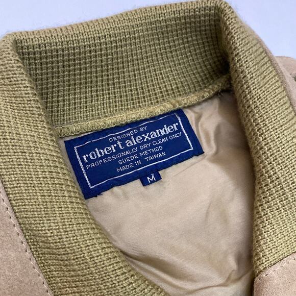 Robert Alexander Italy Leather suede jacket Sz M varsity chore shacket Preppy - Picture 4 of 11